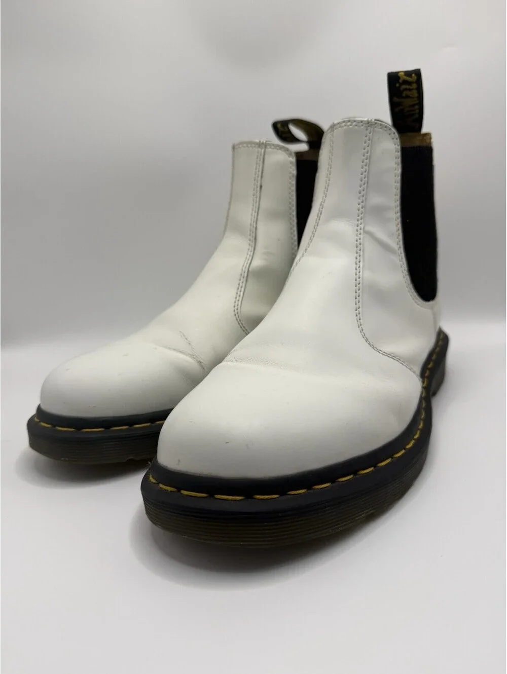 Dr Martens Chelsea Boots 2976 Women's Size 10 White Leather Men's 9